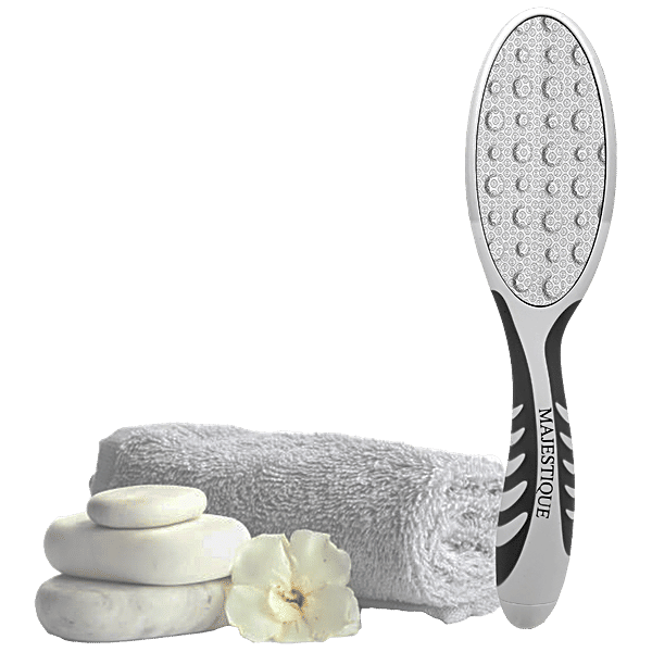 Buy MAJESTIQUE Dual Side Foot Scrubber With Handle Callus Remover, For Pedicure Online at Best
