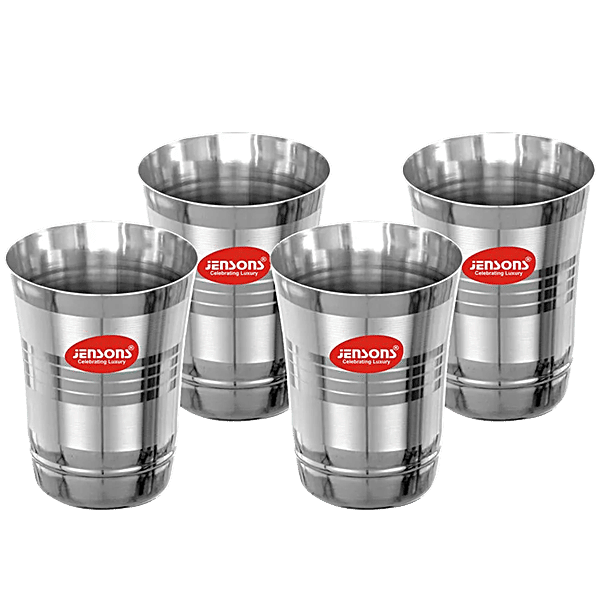 Buy Jensons Stainless Steel Drinking Glasses With Silver Touch