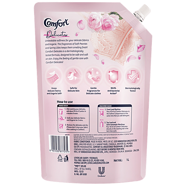 Buy Comfort Delicates Fabric Conditioner - Anti-Bacterial, Gentle  Fragrances For Delicate Clothes Online at Best Price of Rs 325 - bigbasket