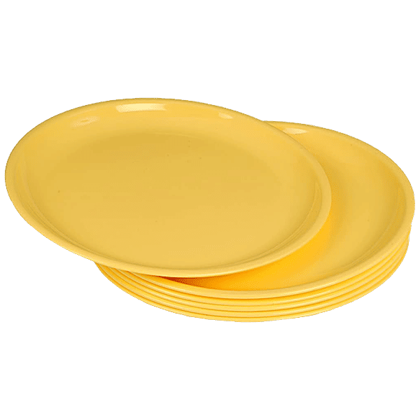 Buy Signoraware Plastic Dinner Plate Yellow, 28 cm, 100 Food Grade