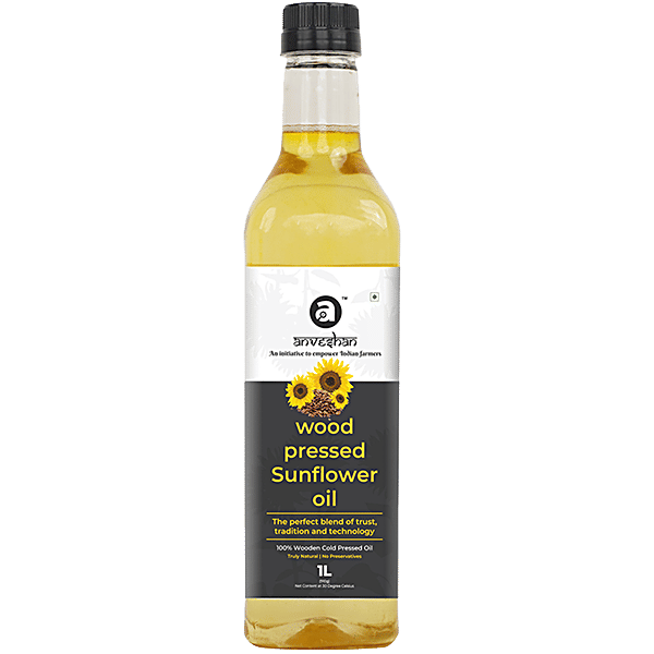 Buy Anveshan Wood Cold Pressed Sunflower Cooking Oil HeartHealthy