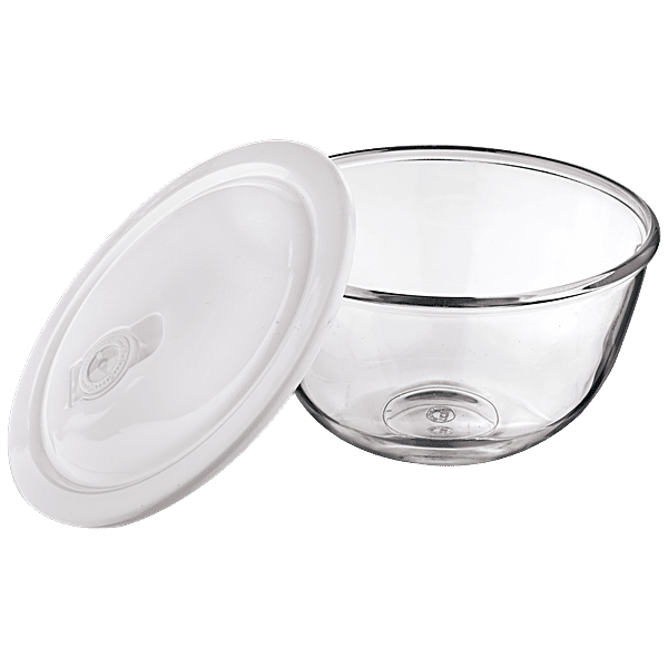 Buy Lucky Glass White Gold Glasso Mixing Bowl With Airtight Lid Big