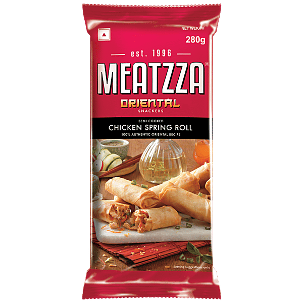 Buy Meatzza Chicken Spring Roll Oriental Snackers, Semi Cooked Online