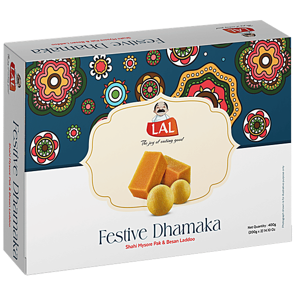 Buy Lal Festive Dhamaka Shahi Mysore Pak & Besan Laddoo Online at
