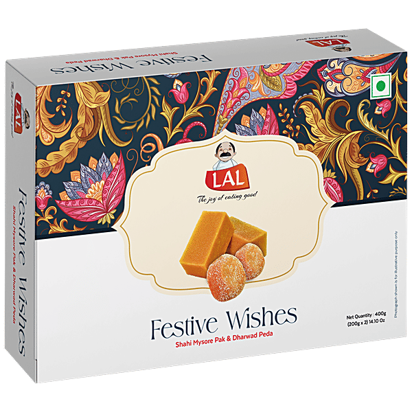Buy Lal Festive Wishes Shahi Mysore Pak & Dharwad Peda Online at Best
