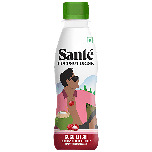Buy Sante Coconut Drink Real Fruit Juice, Ready To Serve Beverage, Coco Litchi Online at Best