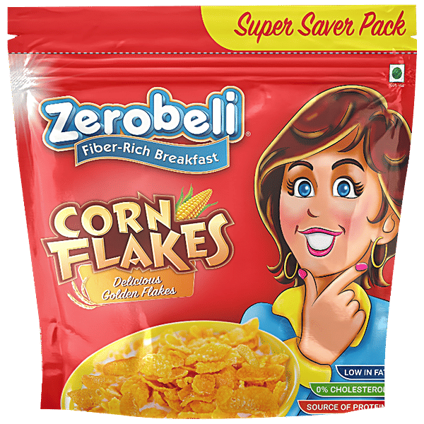 Buy Zerobeli Corn Flakes FiberRich Breakfast, Crunchy, Zero