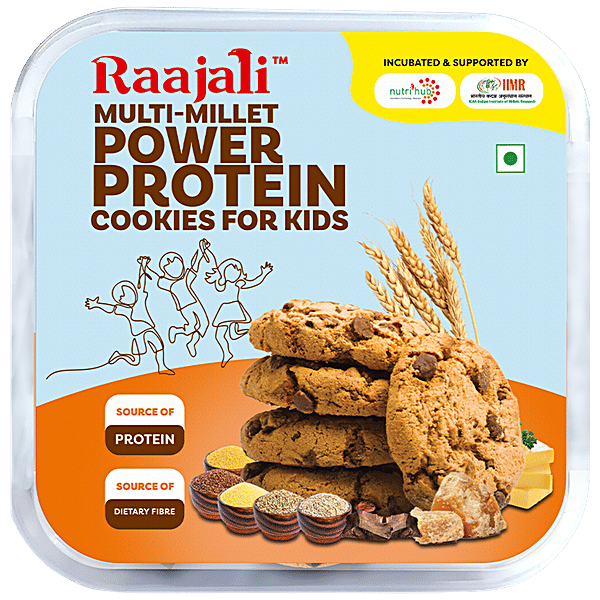 Buy RAAJALI MultiMillet Power Protein Cookies Source Of Protein & Dietary Fibre, For Kids