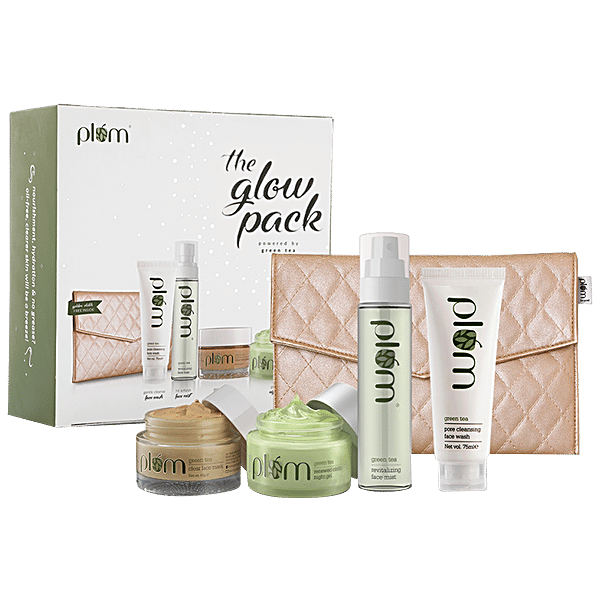 Buy Plum Green Tea Glow Pack Gift Set Face Wash, Face Mask, Night