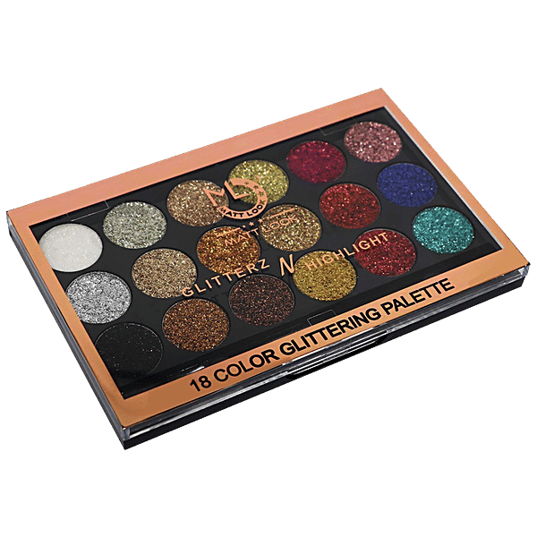 Buy Mattlook Glitterz N Highlight 18 Color Glittering Eyeshadow Palette Highly Pigmented