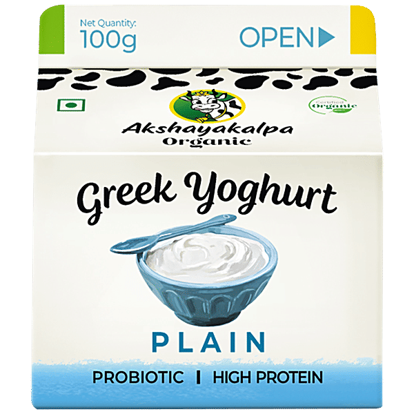 Buy AKSHAYAKALPA Organic Greek Yoghurt Plain, Probiotic, High Protein