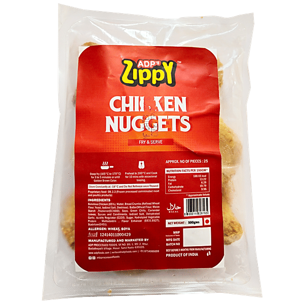 Buy ZIPPY Chicken Nuggets Fry & Serve Online at Best Price of Rs 225.