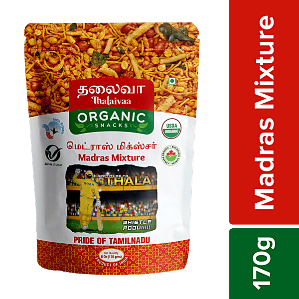 Buy THALAIVAA ORGANIC SNACKS Madras Mixture No Preservatives Online