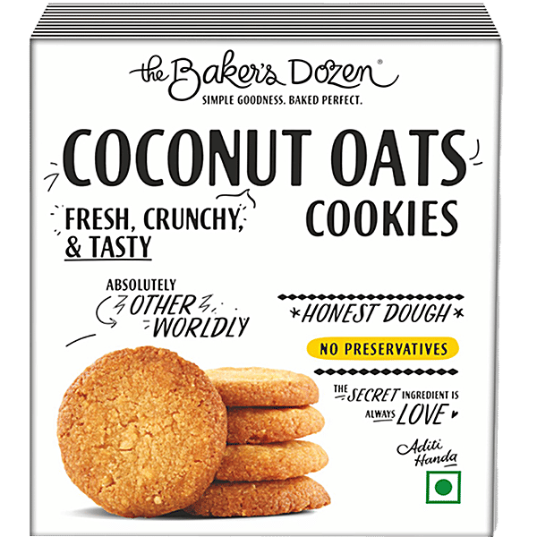 Buy The Baker's Dozen Coconut Oats Cookies Fresh, Crunchy, Tasty, Baked Perfectly Online at