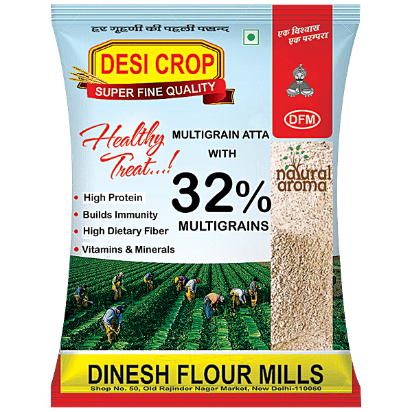 Buy DINESH FLOUR MILLS Multi Grain Atta With 32 Multigrains, High In