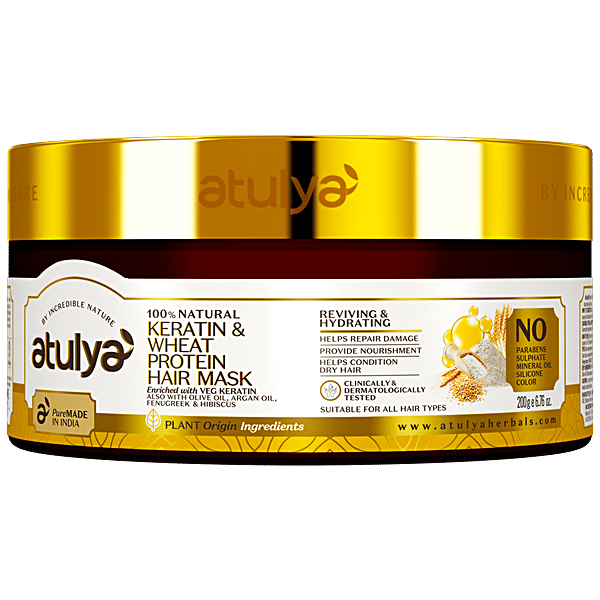 Buy ATULYA Keratin  Wheat Protein Hair Mask With Olive  Argan Oil,  Repairs Damage Online at Best Price of Rs 499 bigbasket