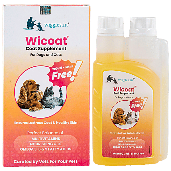 Buy Wiggles.in Wicoat Dog Skin Coat Supplement Syrup Cat