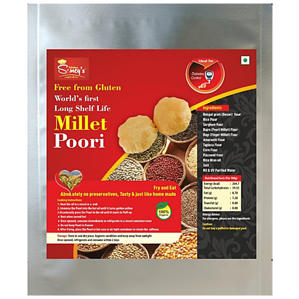 Buy SOMEYS KITCHEN PVT LTD Millet Poori Long Shelf Life, Fry & Eat