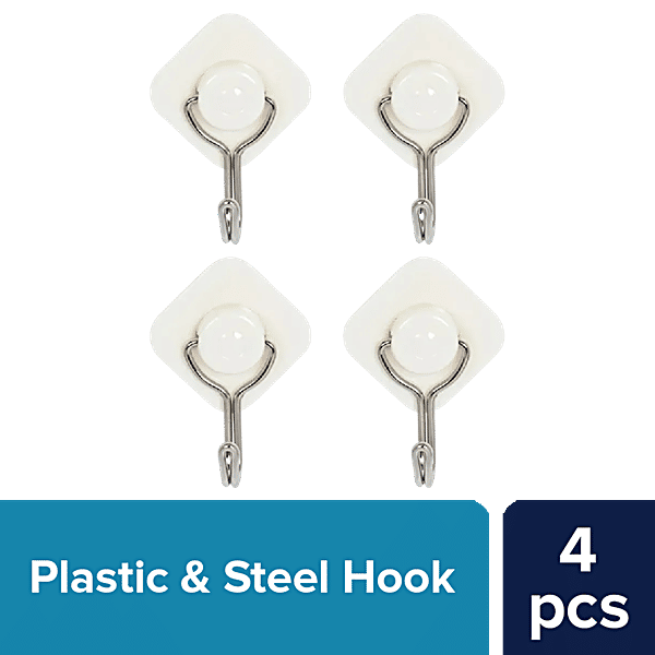 Buy BB Home Plastic & Stainless Steel Diamond Adhesive Hook Set