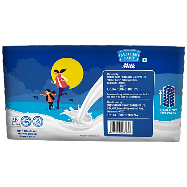 Buy Mother Dairy Toned Milk UHT Sterilised & Homogenized Online at