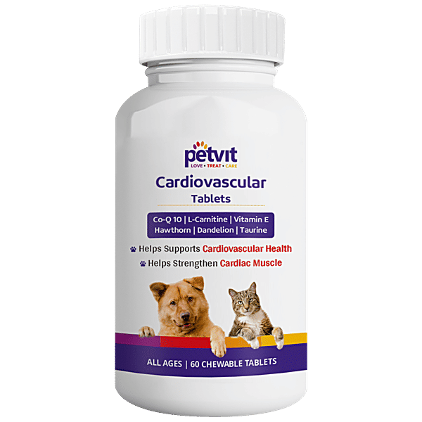 Buy Petvit Cardiovascular Chewable Tablets For Dogs & Cats, All Ages