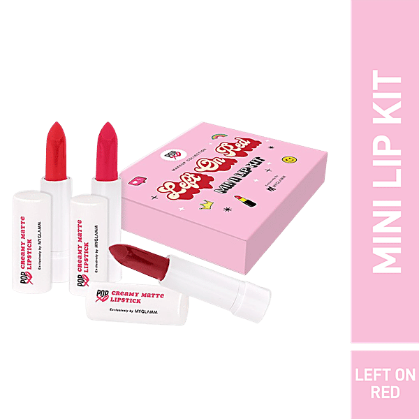 Buy MyGlamm POPxo Makeup Left On Red Mini Lip Kit High Standards, Buh