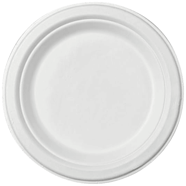 Buy Brodees Disposable Round Plate 9'' Diameter, White, Ecofriendly