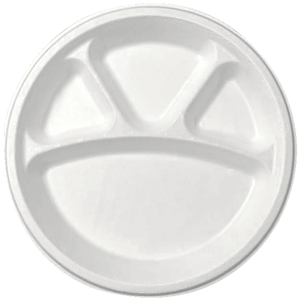 Buy Brodees Disposable Round Plate 11'' Diameter, White, 4