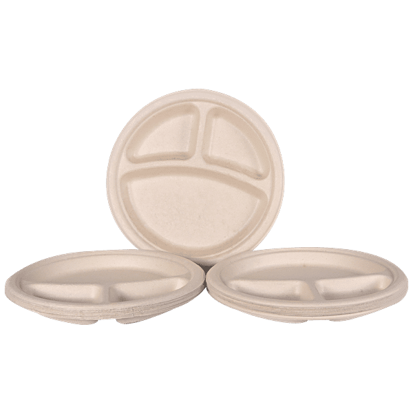 Buy Nabhas Disposable Paper Plate Bagasse, Round, EcoFriendly, 3 CP