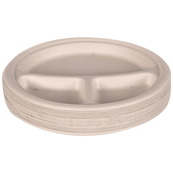 Buy Nabhas Disposable Paper Plate Bagasse, Round, EcoFriendly, 3 CP