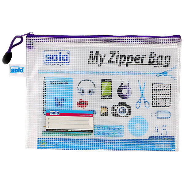 Buy Solo My Zipper Closure Bag/ Pouch Transparent, 240 mm x 190 mm