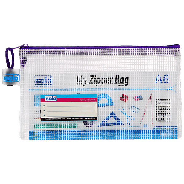Buy Solo My Zipper Closure Bag/ Pouch Transparent, 230 mm x 115 mm