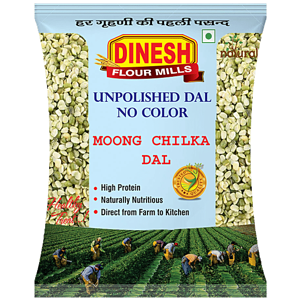 Buy DINESH FLOUR MILLS Moong Chilka/Moong Split Dal Unpolished Online at Best Price of Rs 88