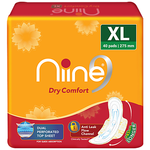 Buy Niine Dry Comfort Sanitary Napkins Highly Absorbent, Soft, 275 mm