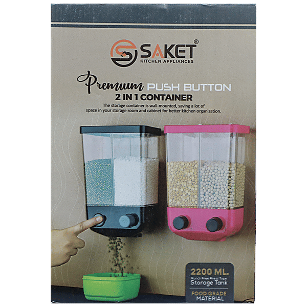 Buy Saket Push Button 2 In 1 Container Storage Tank Premium