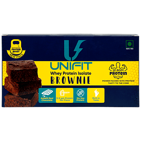Buy Unifit Whey Protein Chocolate Brownie Protein Cookie, Double