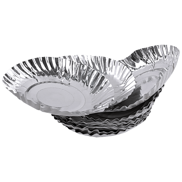 Buy Nabhas Paper Plate 15 cm, Round, EcoFriendly, Silver Online at
