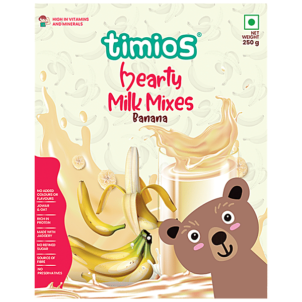 Buy Timios High Protein Banana Hearty Milk Mix No Sugar, With Oats
