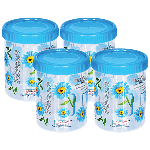 Buy Dream Home Kitchen Storage Containers Plastic, Blue, Printed