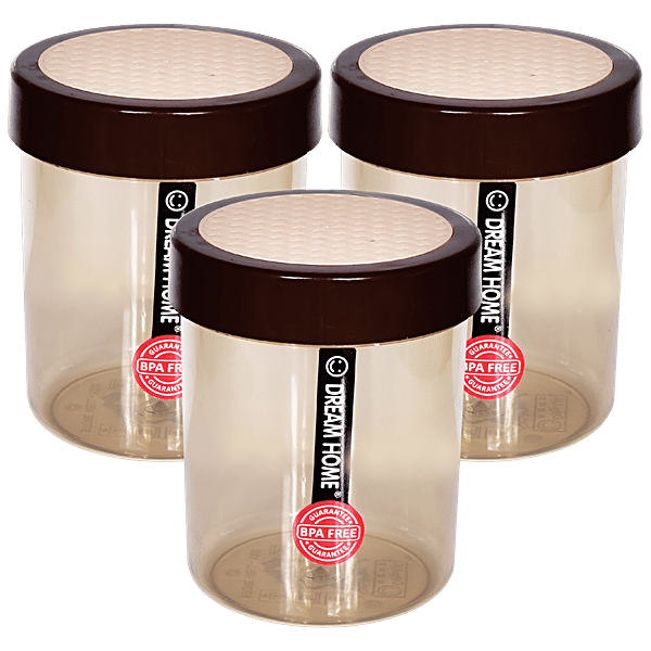 Buy Dream Home Kitchen Storage Containers Plastic, DLX, Brown, Plain