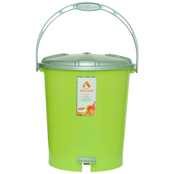 Buy Accura Pedal Bin Plastic, Strong & Durable, Sturdy Handle, Green Online at Best Price of