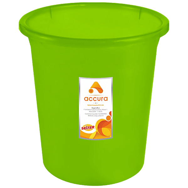 Buy Accura Open Dustbin Plastic, Strong & Durable, Green Online at