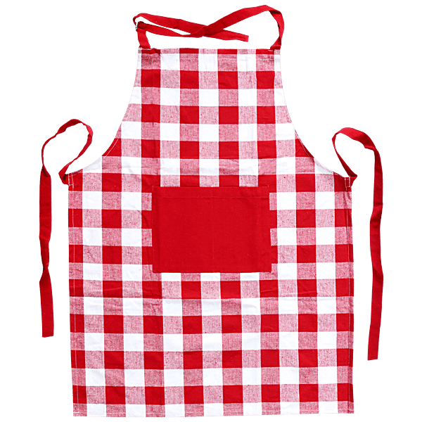 Buy Brodees Cotton Kitchen Apron With Front Center Pocket, Red