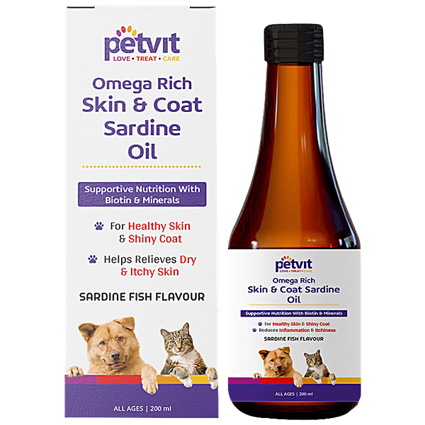 Buy Petvit Omega Rich Skin & Coat Sardine Oil For Dogs & Cats, All