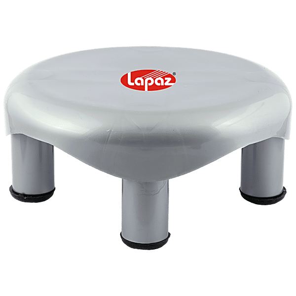 Buy Lapaz Bathroom Stool/Patla Round, Plastic, Grey, Sturdy Online at