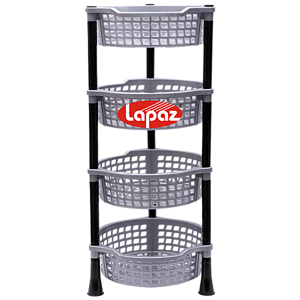 Buy Lapaz Rack Kitchen Stand 4 Tier, Round, Grey, Multipurpose Use