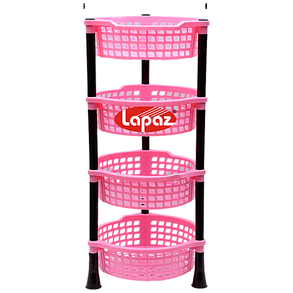 Buy Lapaz Rack Kitchen Stand 4 Tier, Round, Pink, Multipurpose Use, Portable Online at Best