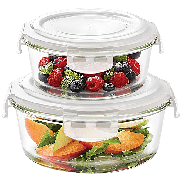 Buy Borosil KlipNStore Glass Storage Containers With Airtight Lids