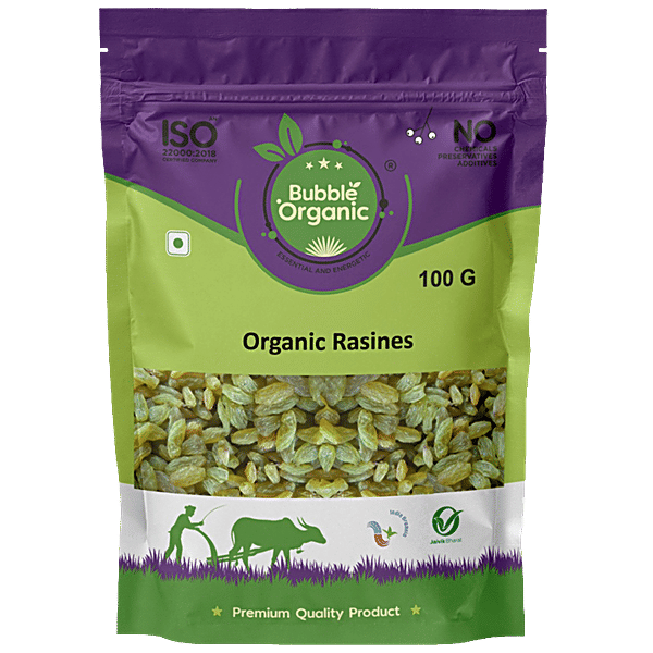 Buy Bubble Organic Raisins Premium, Rich In Antioxidants, Potassium
