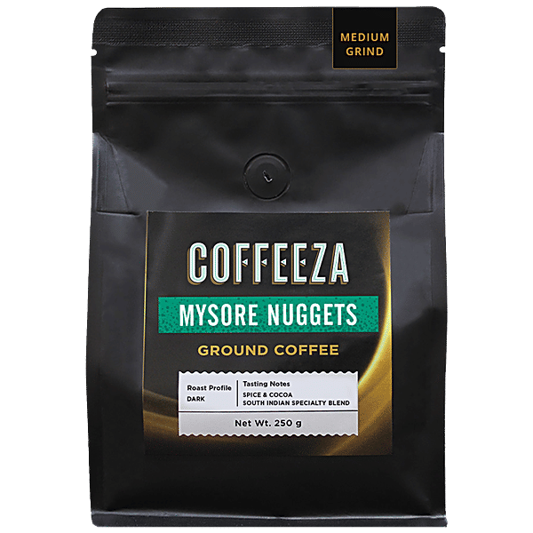 Buy Coffeeza Mysore Nuggets Ground Coffee Medium Grind, Dark, Spice